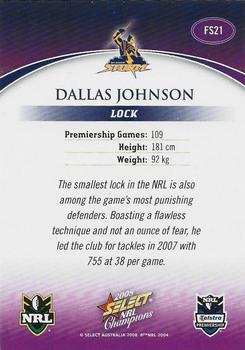 2008 Select NRL Champions - Gold Foil Signatures #FS21 Dallas Johnson Back